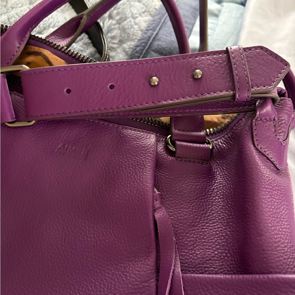 Aimee Kestenberg Vibrant Purple Leather Satchel - Picture 5 of 10